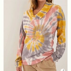 Pilcro Tie Dye Waffle Knit Pullover